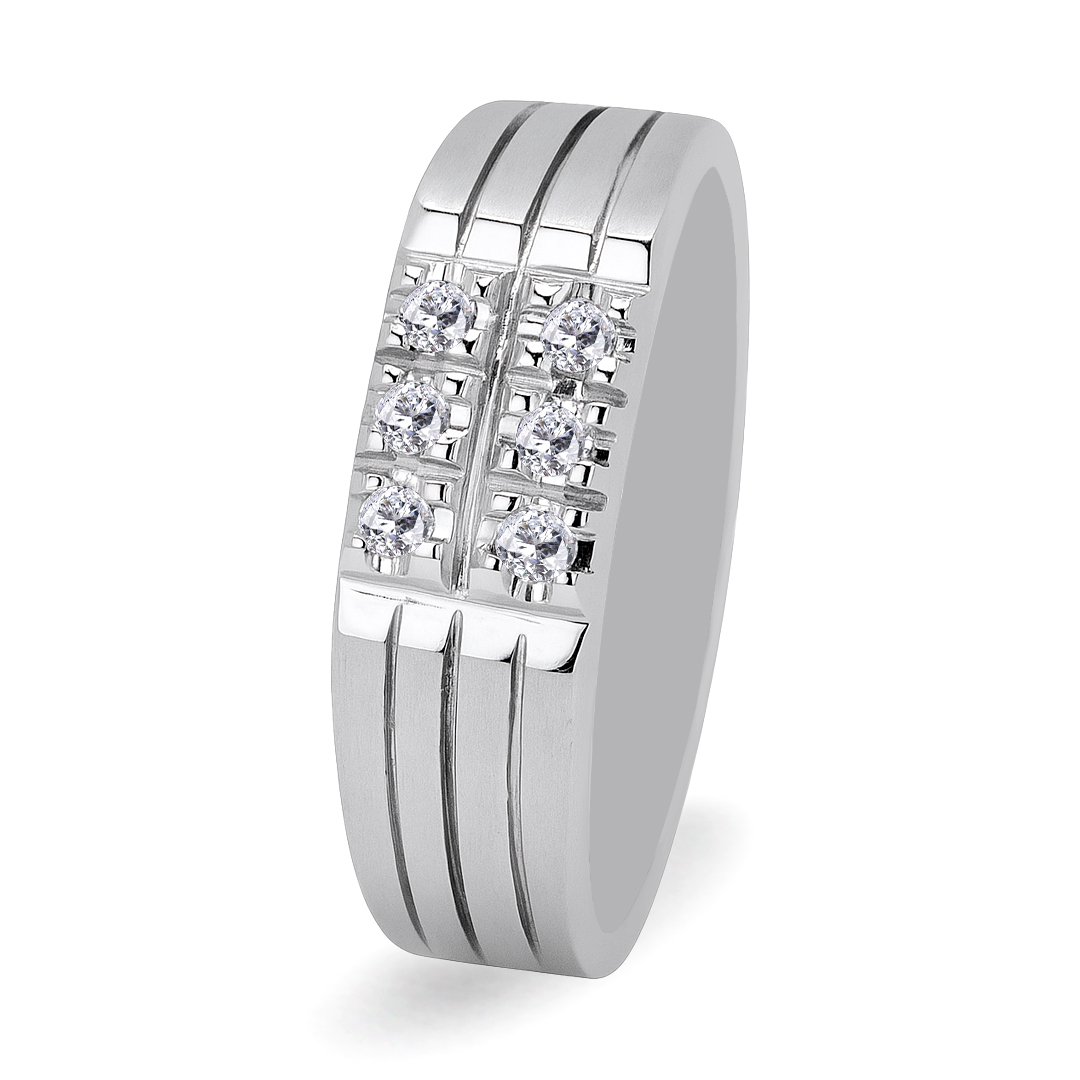 Palladium Diamond Ring GR-787