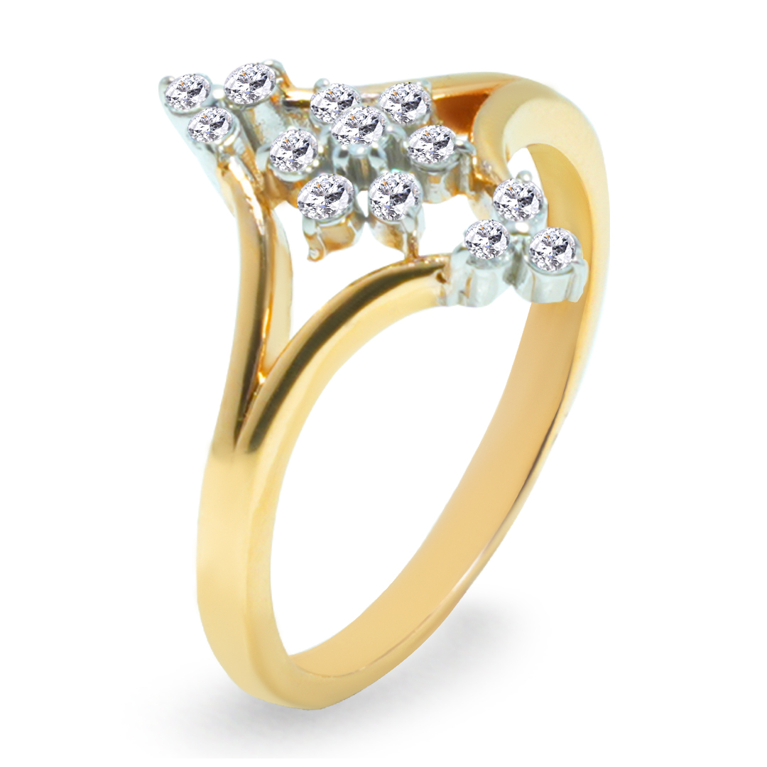 18K Gold Diamond Ring IF-016
