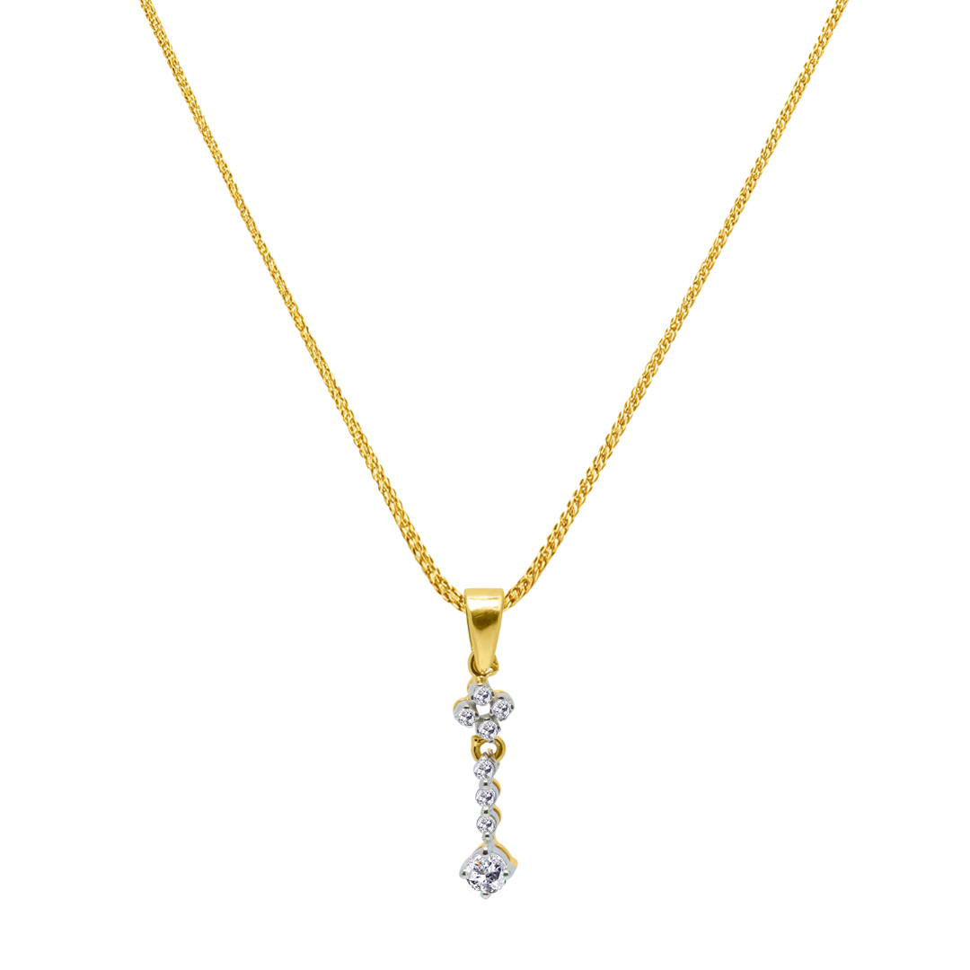 18K Gold Diamond Pendant IF-044