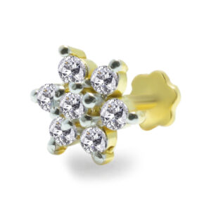 18K Gold Diamond Nose Pin NP-882