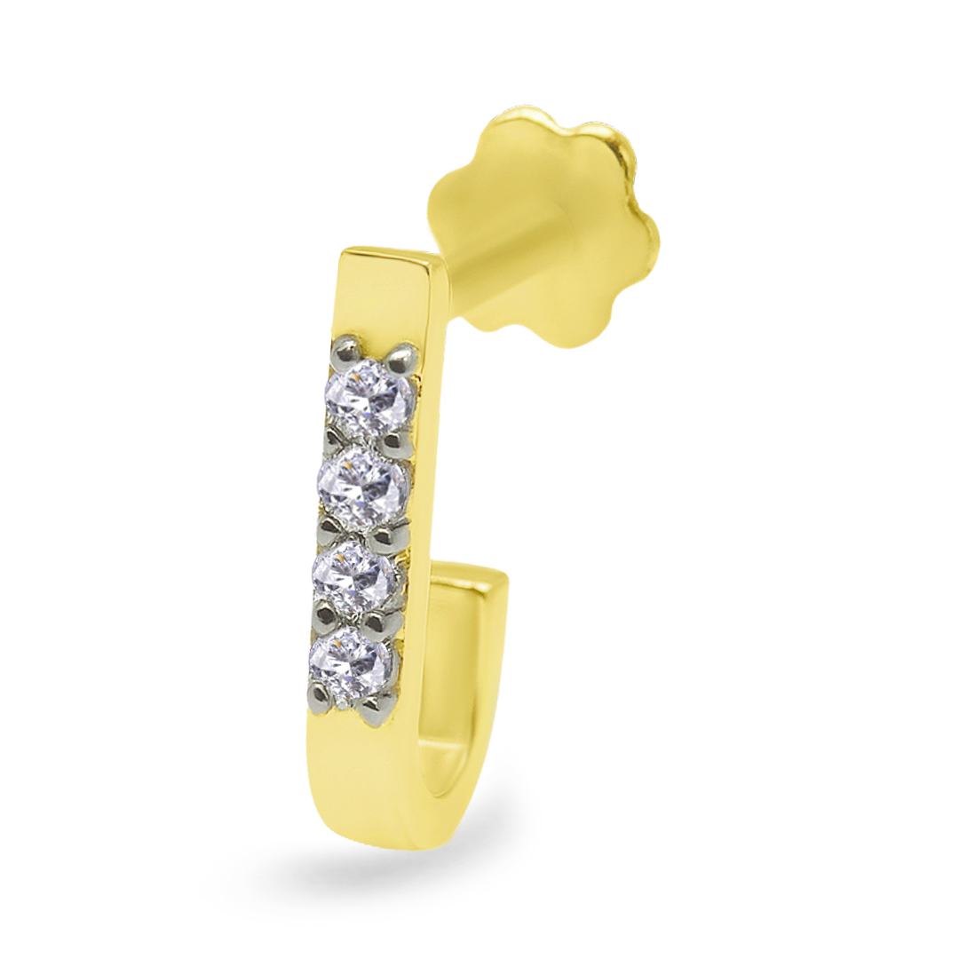 18K Gold Diamond Nose Pin NP-885