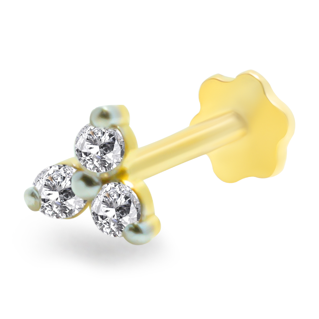18K Gold Diamond Nose Pin NP-887