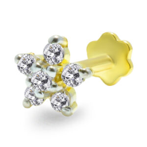 18K Gold Diamond Nose Pin NP-888