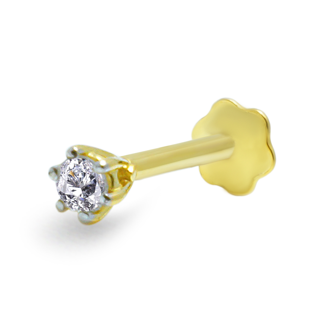 18K Gold Diamond Nose Pin NP-892/GW