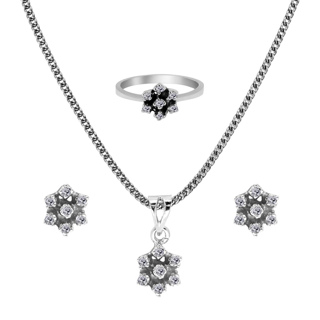 Palladium Diamond Set-ER-827,LP-828,LR-829