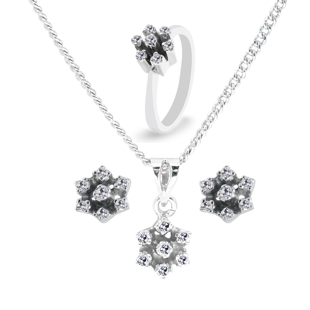 Palladium Diamond Set-ER-827,LP-828,LR-829