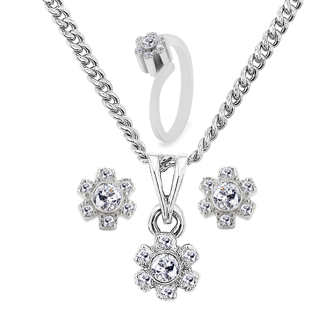 Palladium Diamond Set-ER-871,LP-872,LR-873