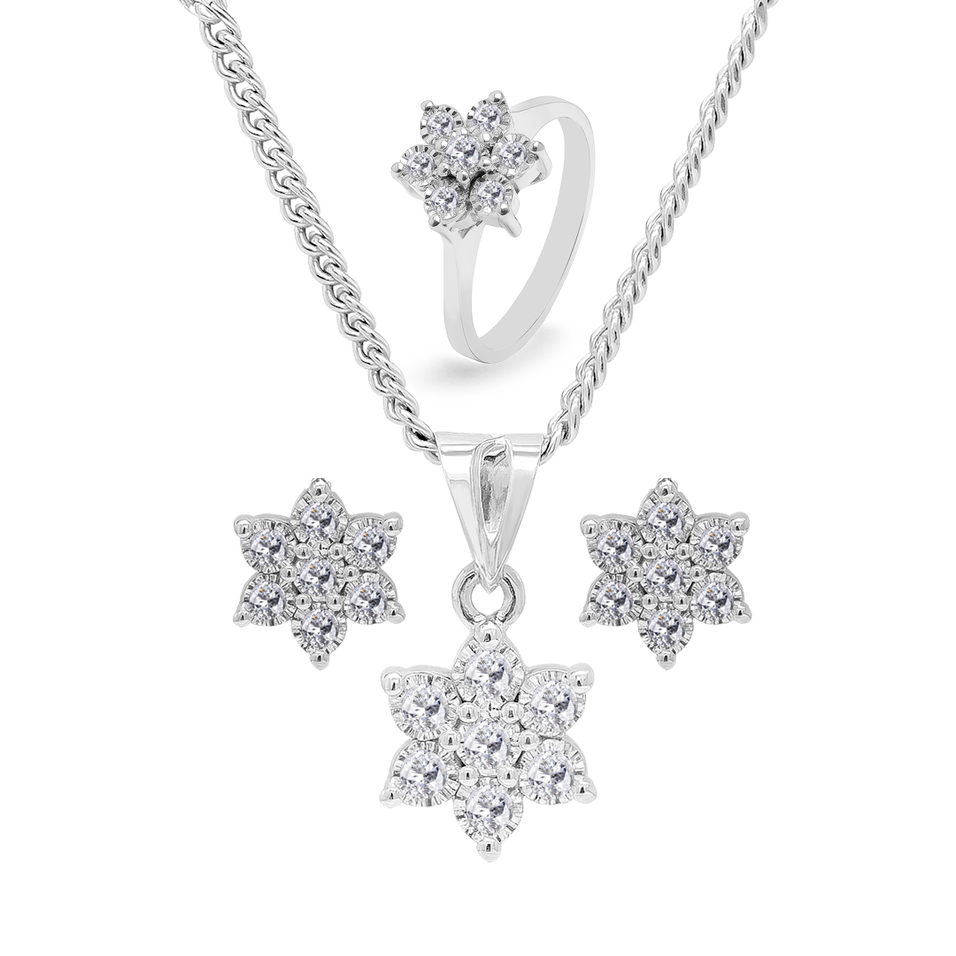 Palladium Diamond Set-ER-874,LP-875,LR-876