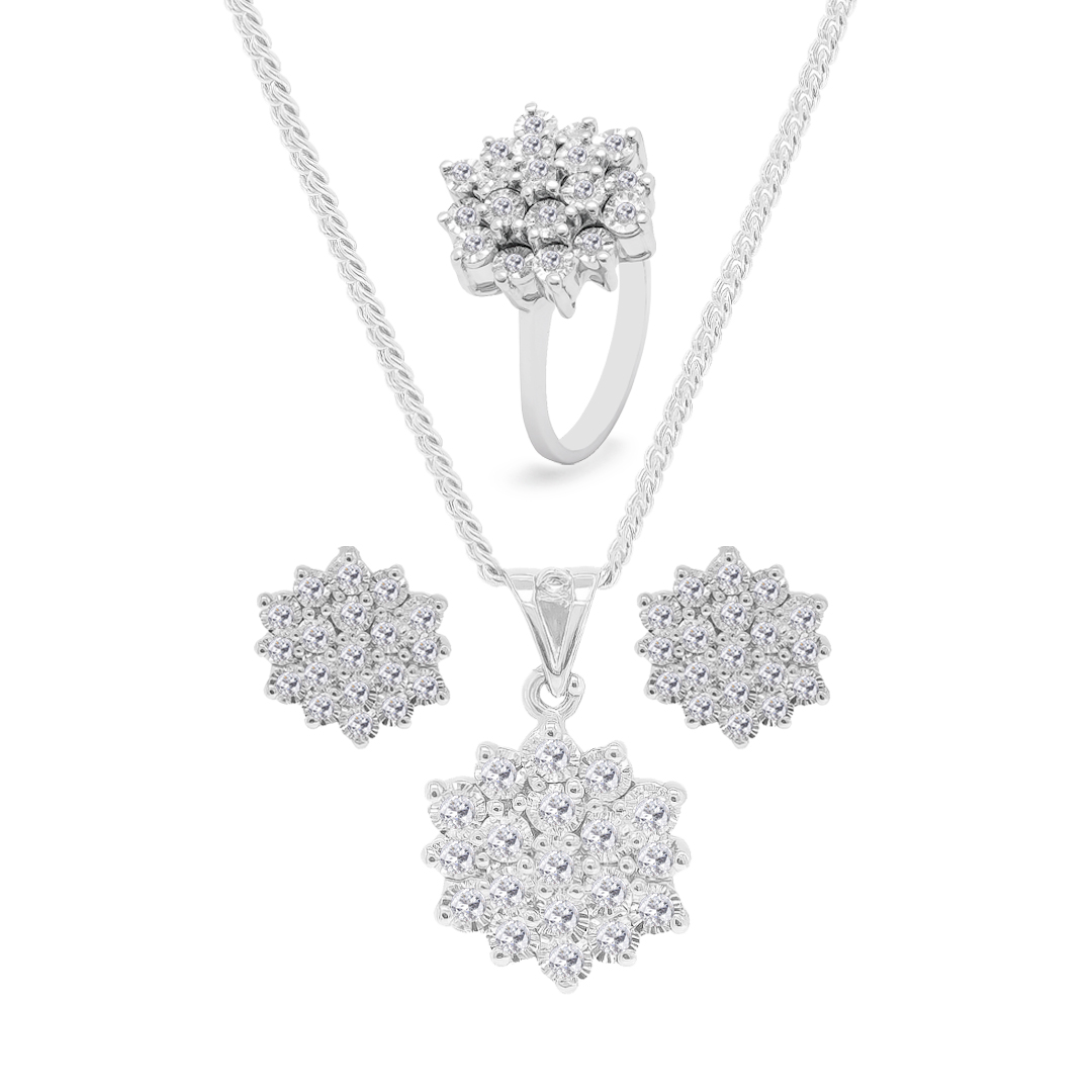 Palladium Diamond Set-ER-877,LP-878,LR-879