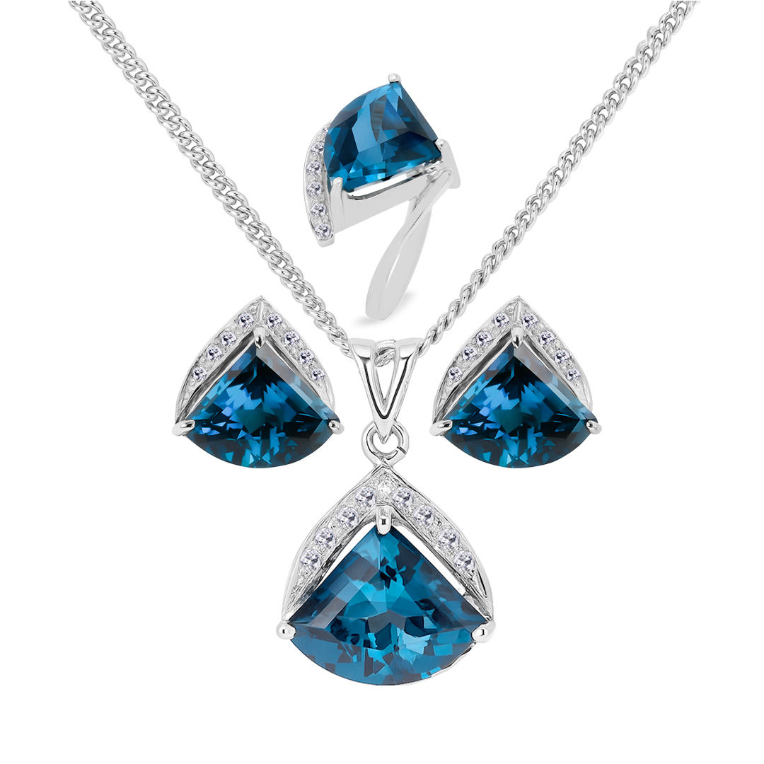 Palladium Diamond Set-ER-894,LP-895,LR-896