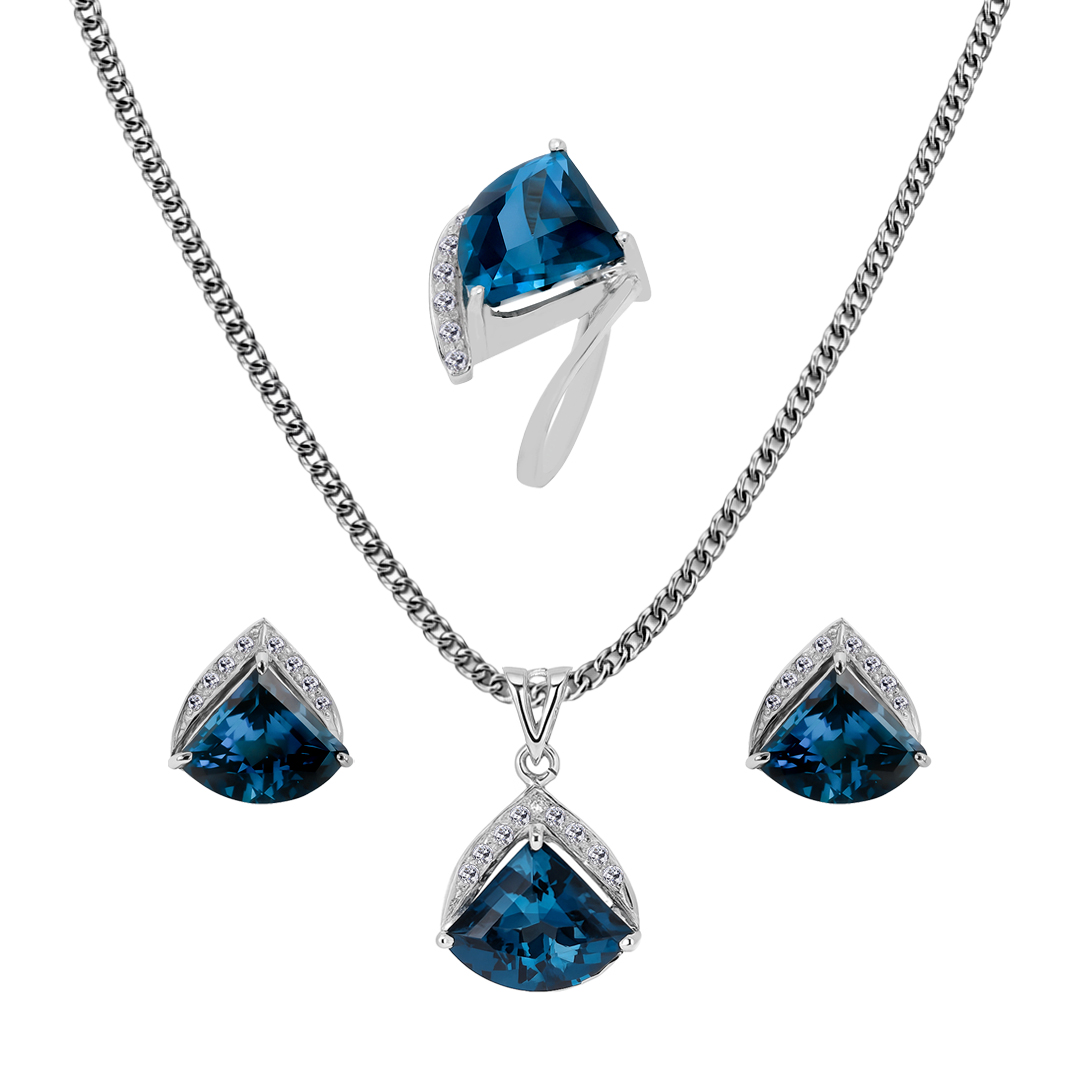 Palladium Diamond Set-ER-894,LP-895,LR-896