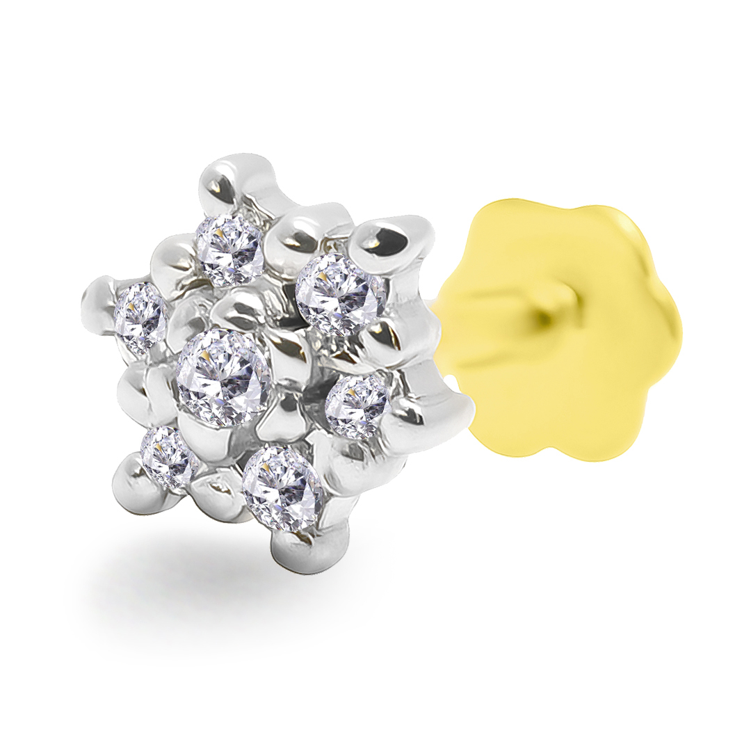 18K Gold Diamond Nose Pin NP-898