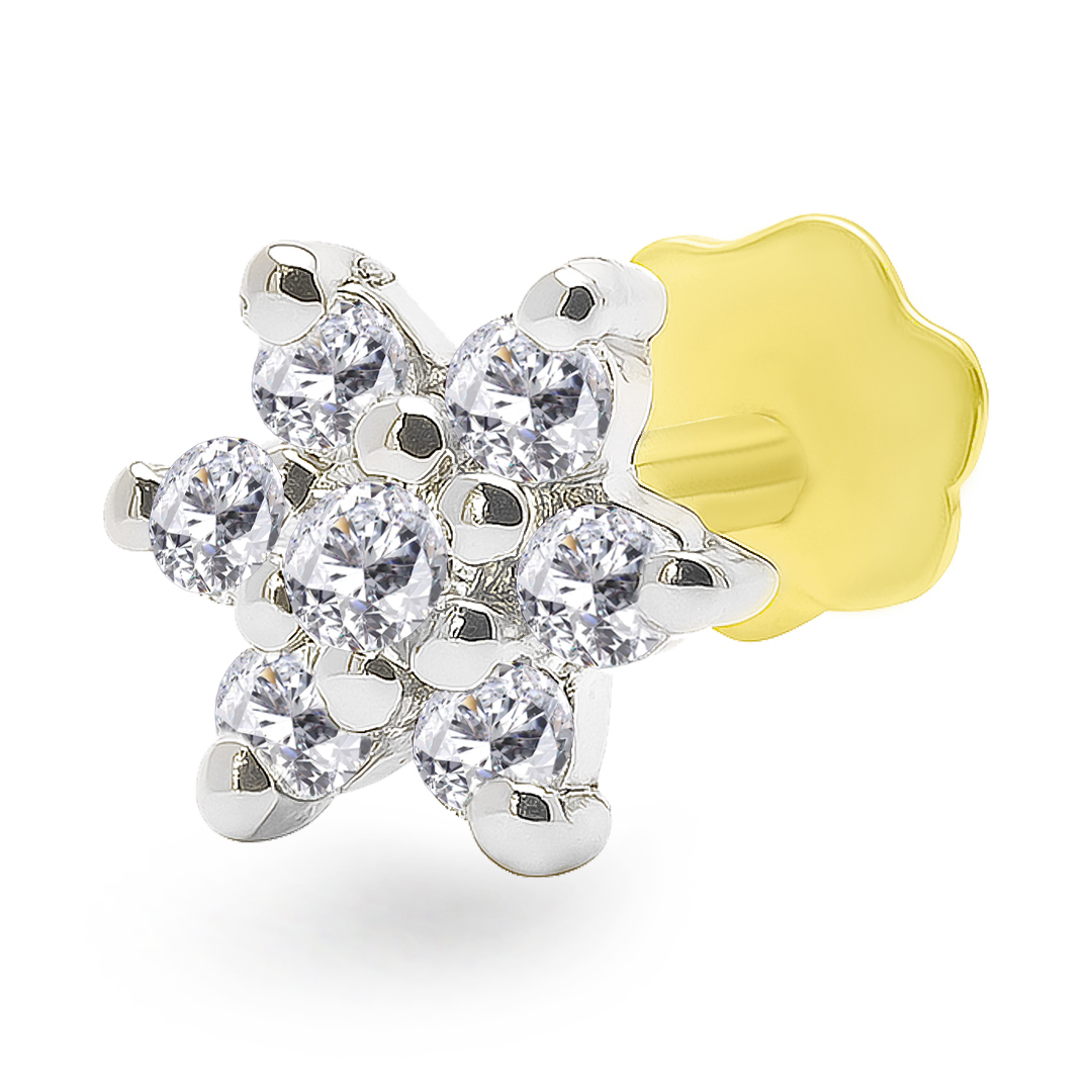 18K Gold Diamond Nose Pin NP-899