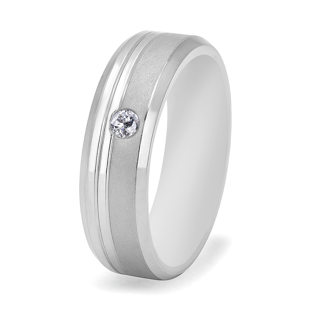 Palladium Diamond Ring GR-907
