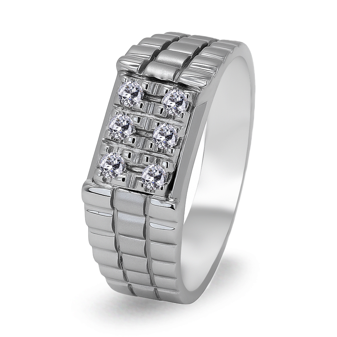 Palladium Diamond Ring GR-897