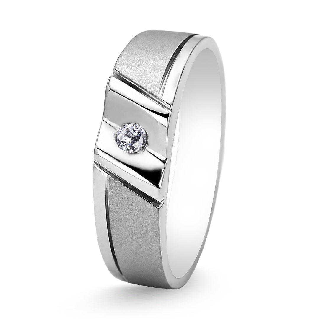 Palladium Diamond Ring GR-897