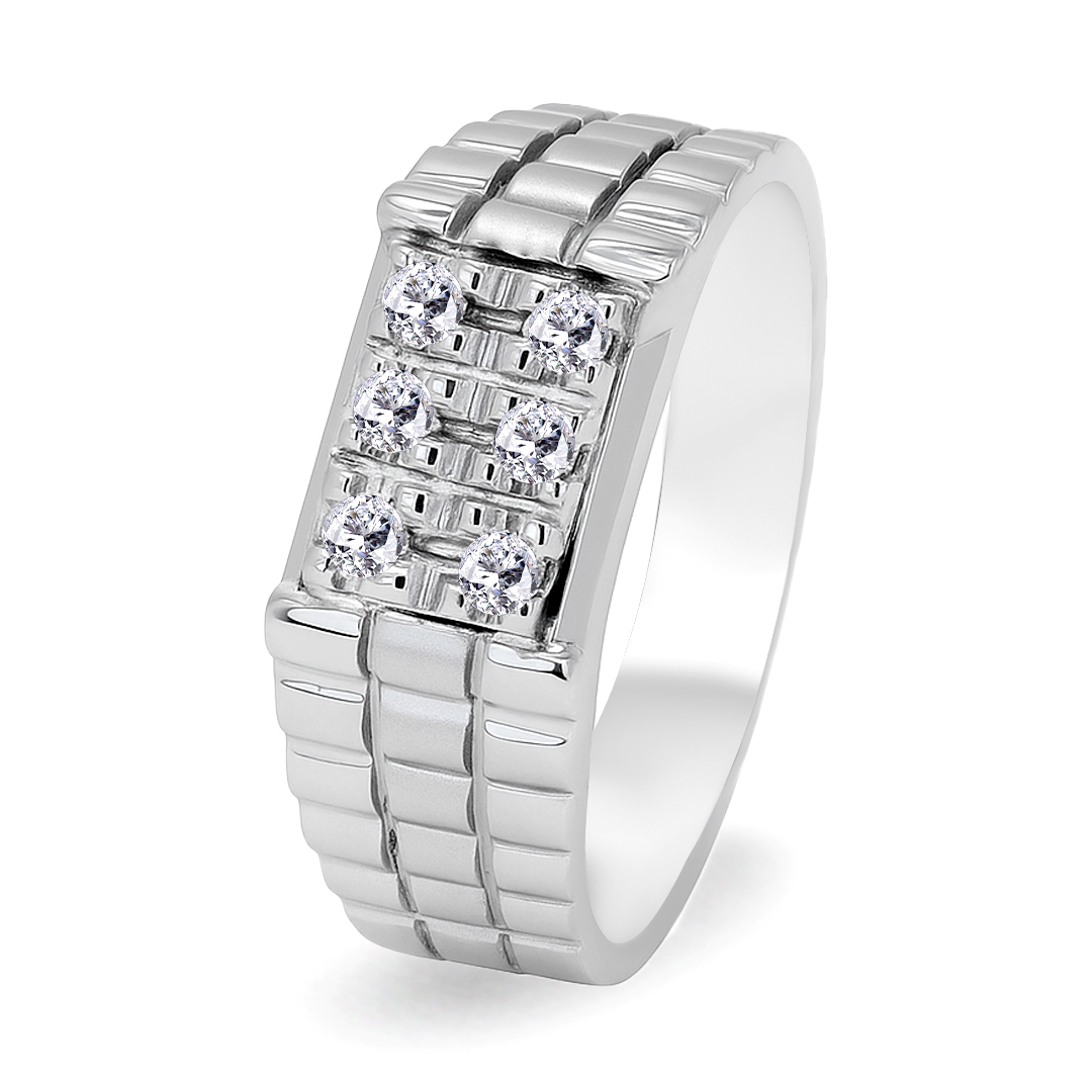 Palladium Diamond Ring GR-897