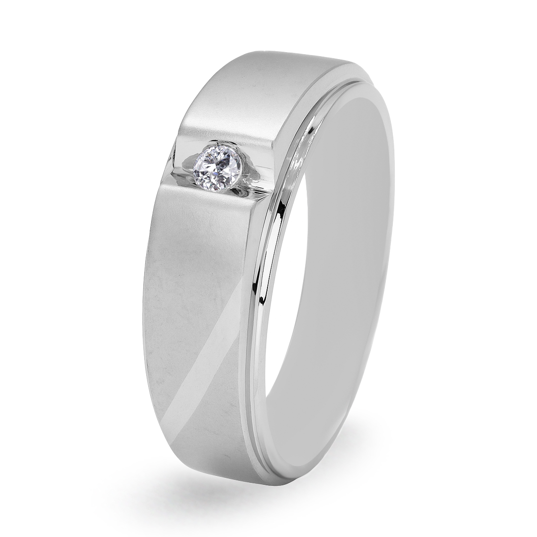 Palladium Diamond Ring GR-906