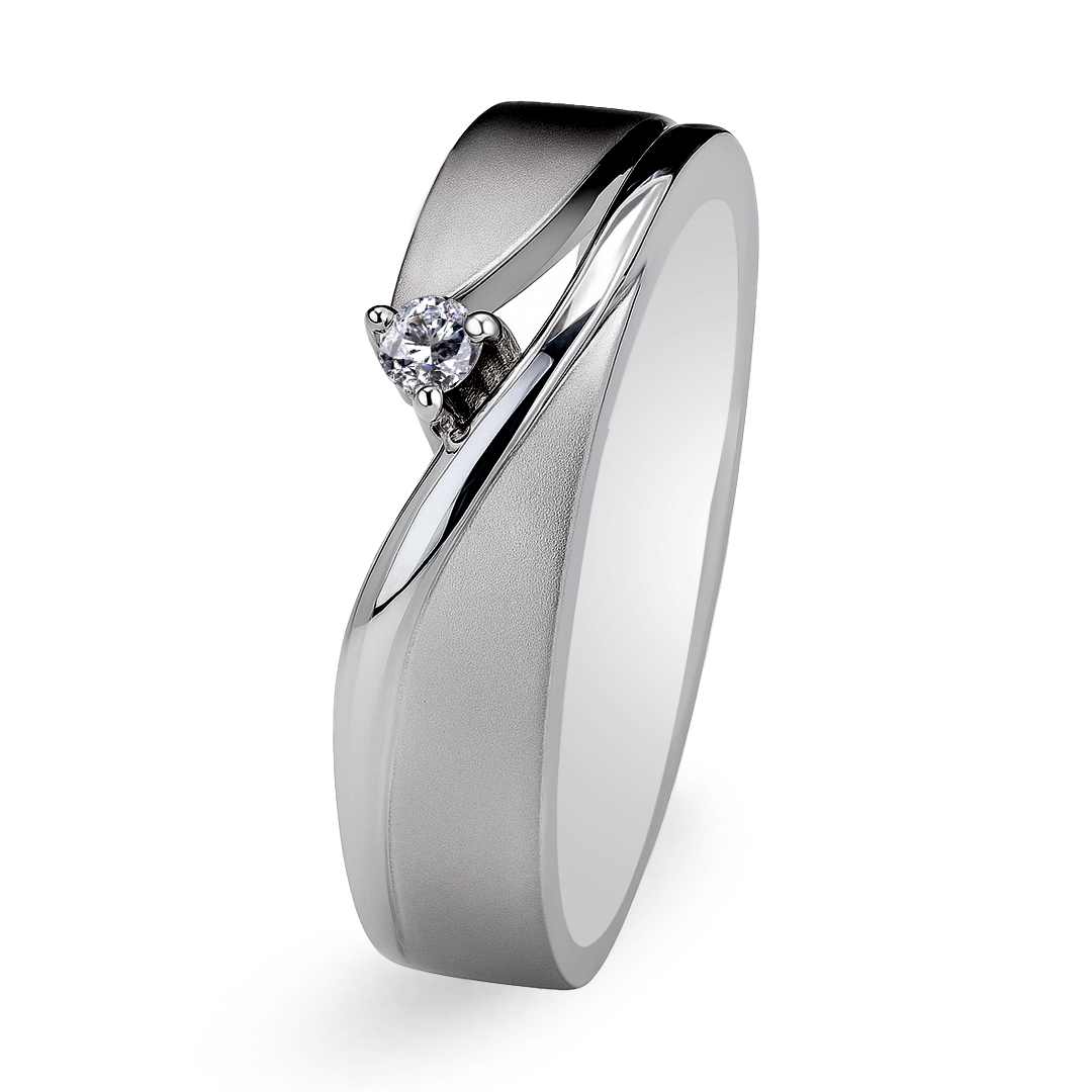Palladium Diamond Ring GR-915