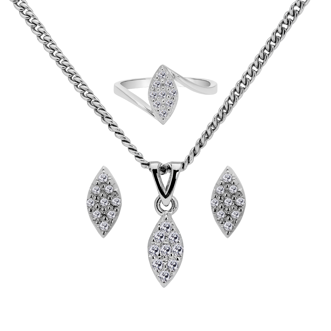 Palladium Diamond Set-ER-926,LP-927,LR-928