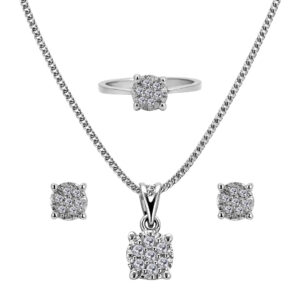 Palladium Diamond Set-ER-943,LP-944,LR-945