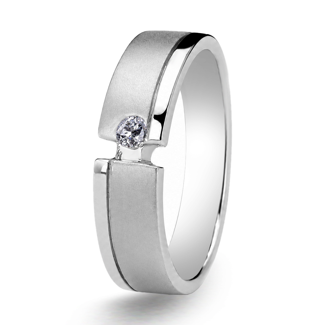 Palladium Diamond Ring GR-968
