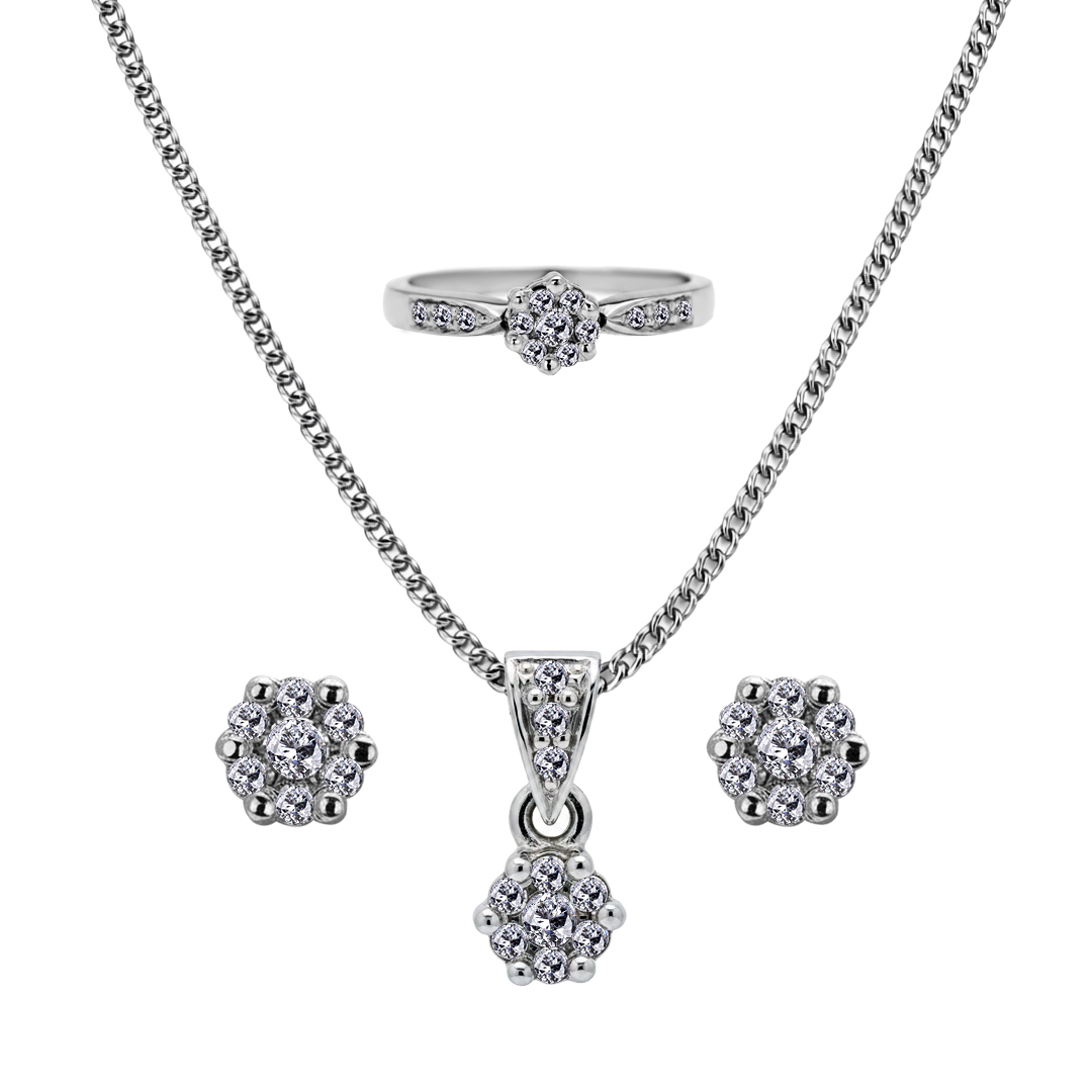 Palladium Diamond Set-ER-978,LP-979,LR-977