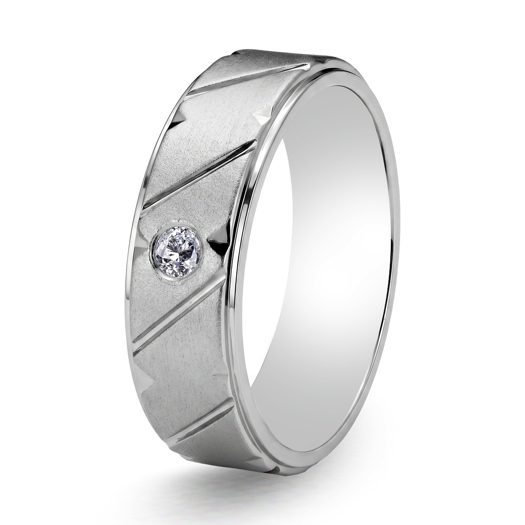 Palladium Diamond Ring GR-983