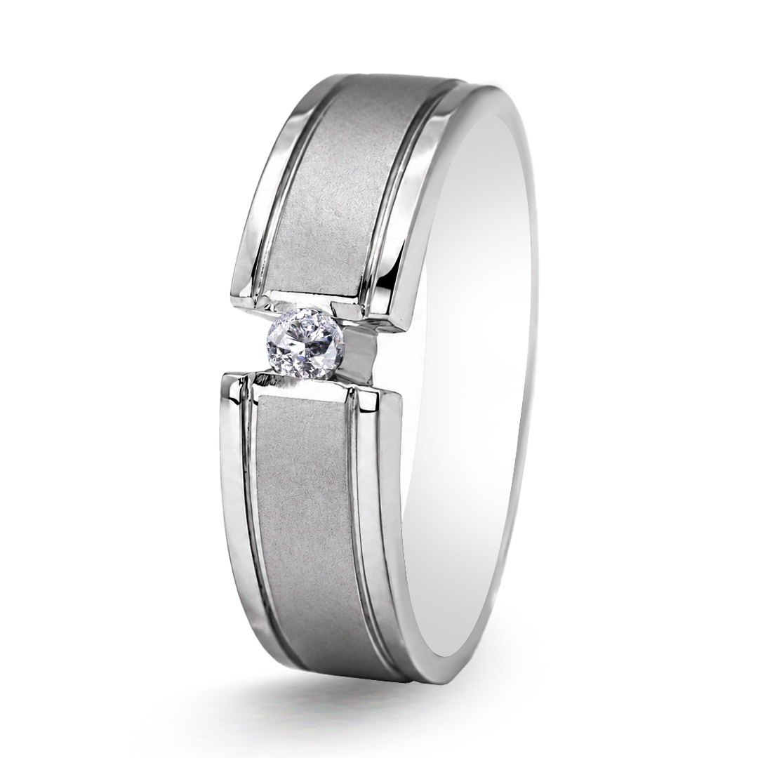 Palladium Diamond Ring GR-986