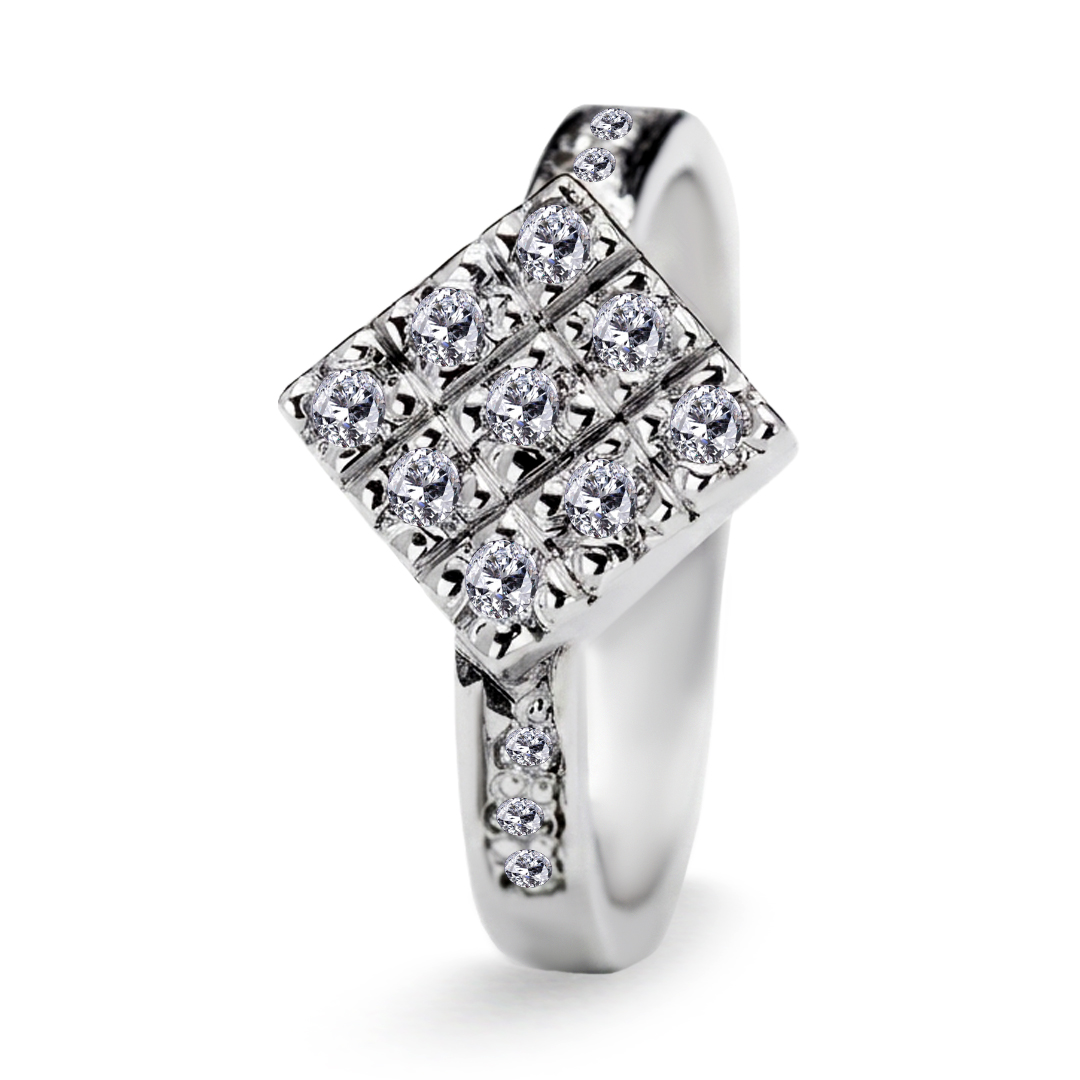 Palladium Diamond Ring LR-981