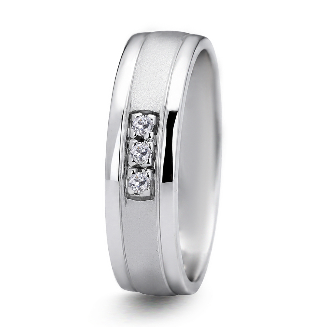 Palladium Diamond Ring GR-996