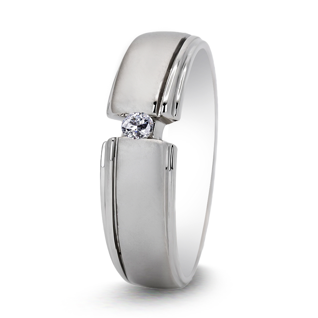 Palladium Diamond Ring GR-1017