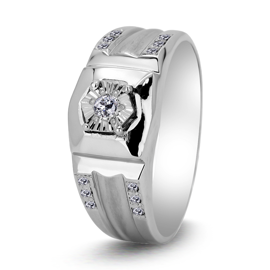 Palladium Diamond Ring GR-1018