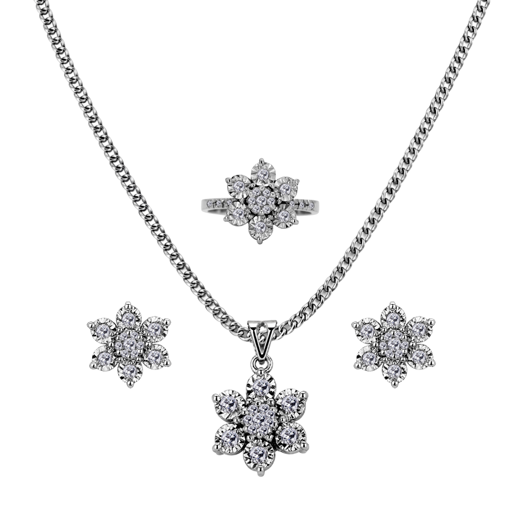 Palladium Diamond Set-ER-1024,LP-1023,LR-1021