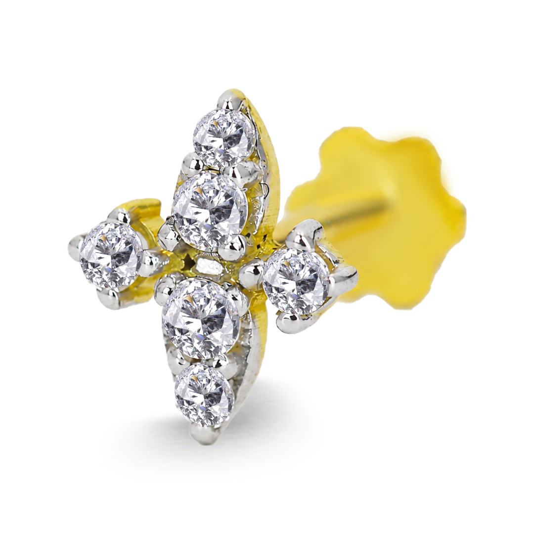 18K Gold Diamond Nose Pin NP-994
