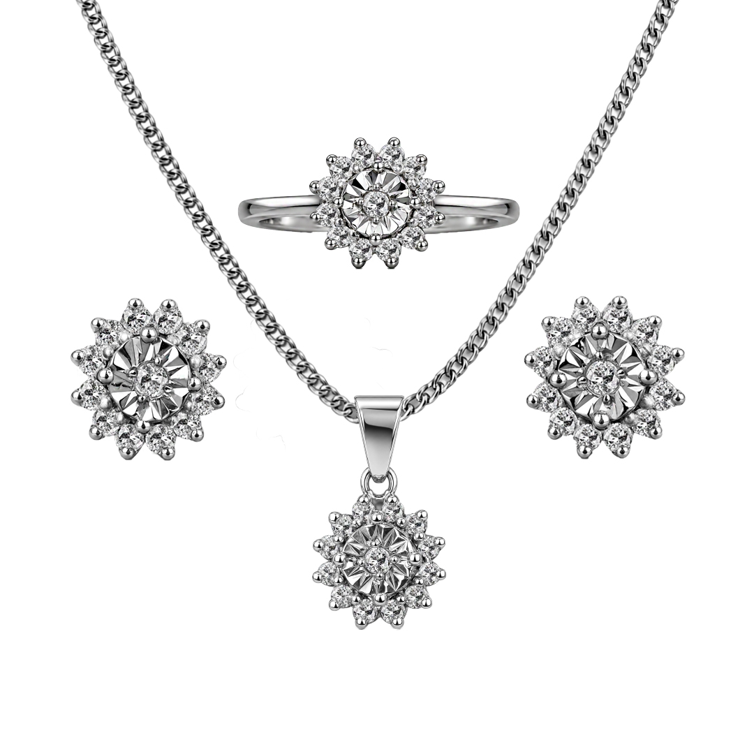 Palladium Diamond Set-ER-1029,LP-1030,LR-857